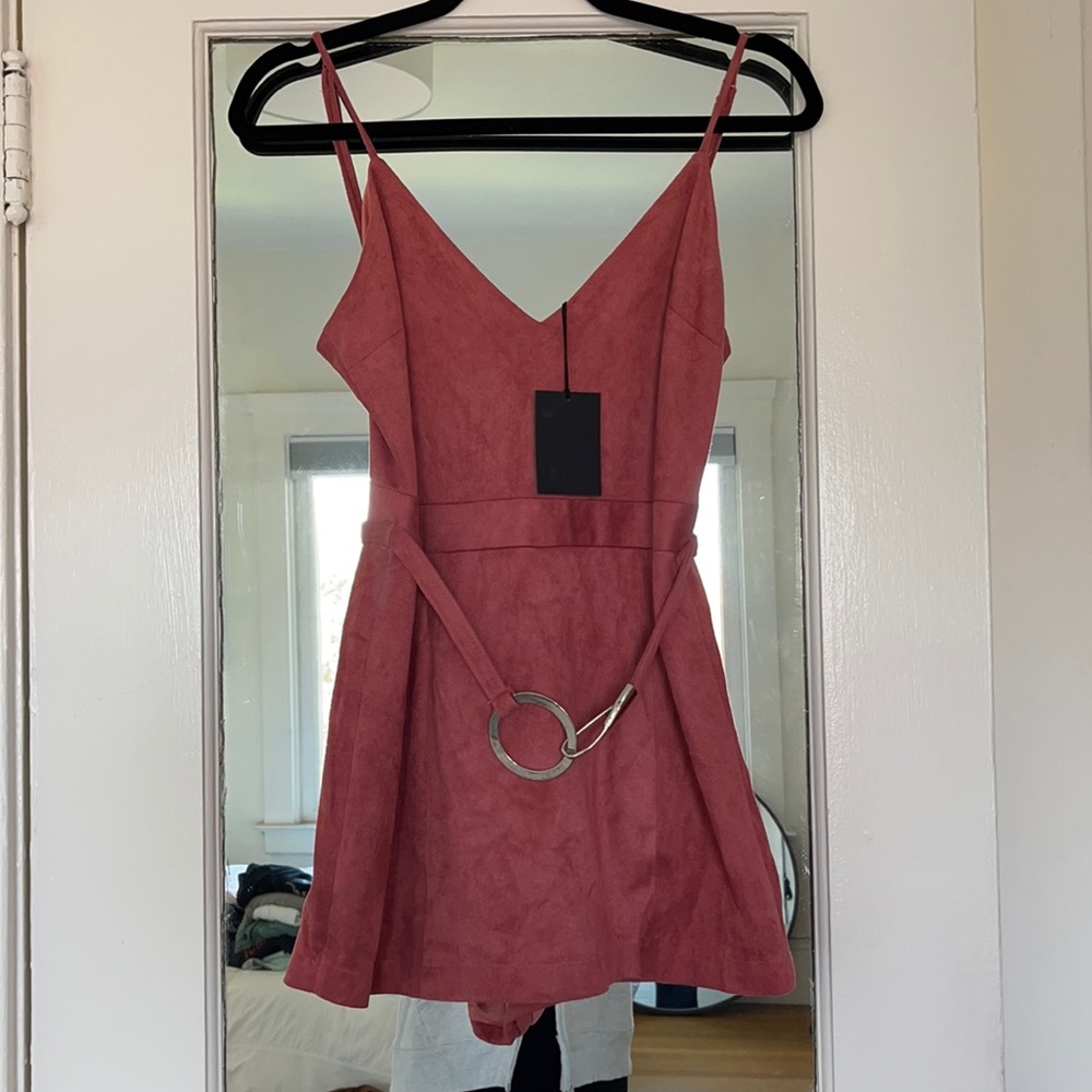 REVOLVE NBD pink suede romper (cute for summer!)